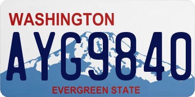 WA license plate AYG9840