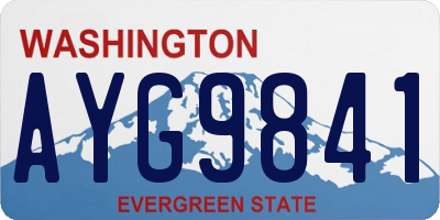 WA license plate AYG9841