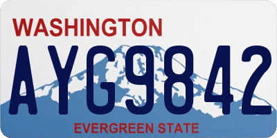 WA license plate AYG9842