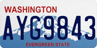 WA license plate AYG9843