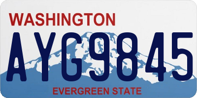 WA license plate AYG9845