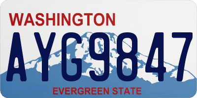 WA license plate AYG9847