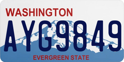 WA license plate AYG9849