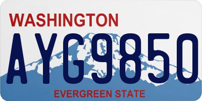 WA license plate AYG9850
