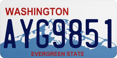 WA license plate AYG9851