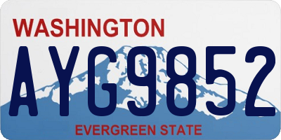 WA license plate AYG9852