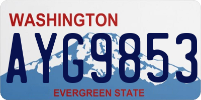 WA license plate AYG9853