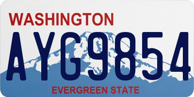 WA license plate AYG9854
