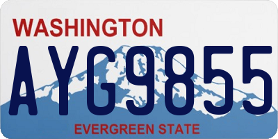 WA license plate AYG9855
