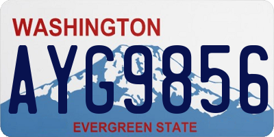 WA license plate AYG9856