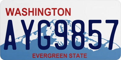 WA license plate AYG9857