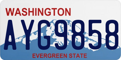 WA license plate AYG9858