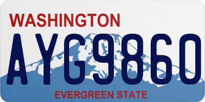 WA license plate AYG9860