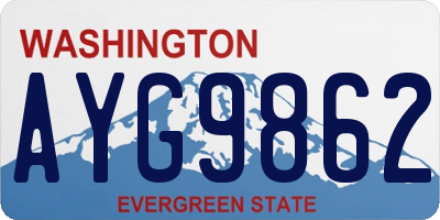 WA license plate AYG9862