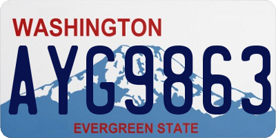 WA license plate AYG9863