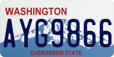 WA license plate AYG9866