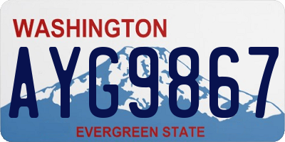 WA license plate AYG9867