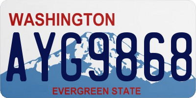WA license plate AYG9868