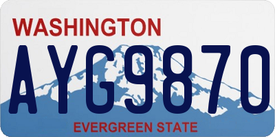 WA license plate AYG9870