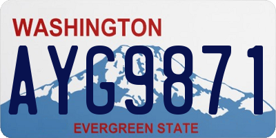 WA license plate AYG9871