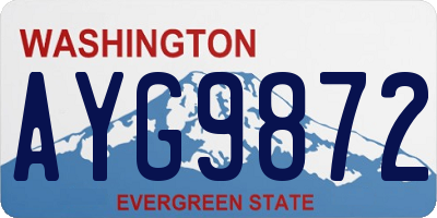 WA license plate AYG9872