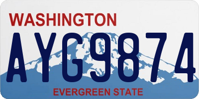 WA license plate AYG9874