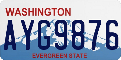 WA license plate AYG9876