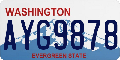 WA license plate AYG9878
