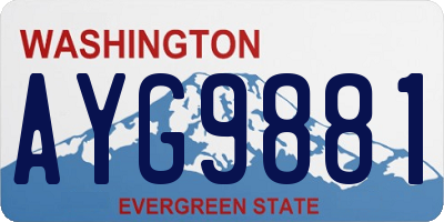 WA license plate AYG9881