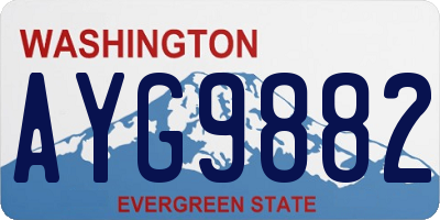 WA license plate AYG9882