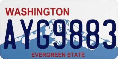 WA license plate AYG9883
