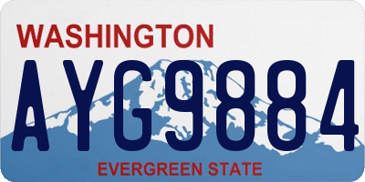 WA license plate AYG9884