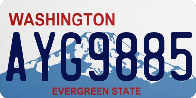 WA license plate AYG9885