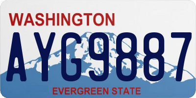 WA license plate AYG9887