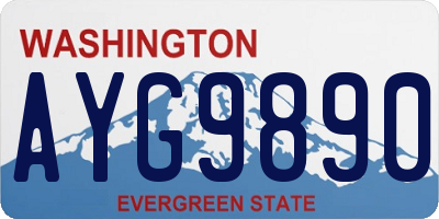 WA license plate AYG9890