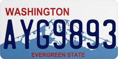WA license plate AYG9893