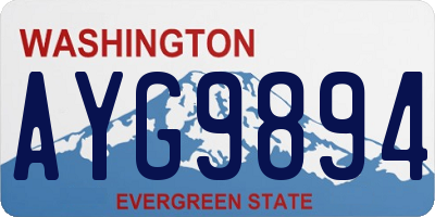 WA license plate AYG9894