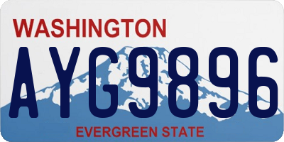 WA license plate AYG9896