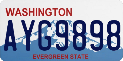 WA license plate AYG9898
