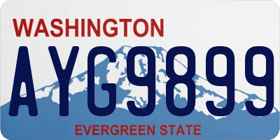 WA license plate AYG9899