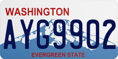 WA license plate AYG9902