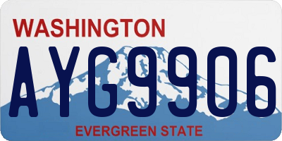 WA license plate AYG9906