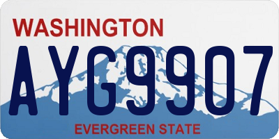WA license plate AYG9907