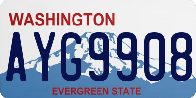 WA license plate AYG9908