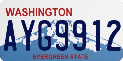 WA license plate AYG9912