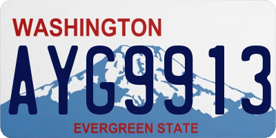 WA license plate AYG9913