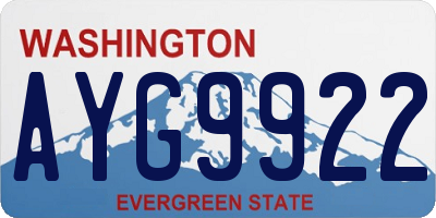 WA license plate AYG9922