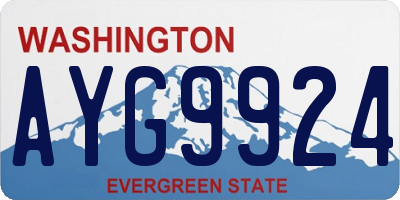 WA license plate AYG9924