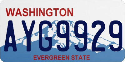 WA license plate AYG9929