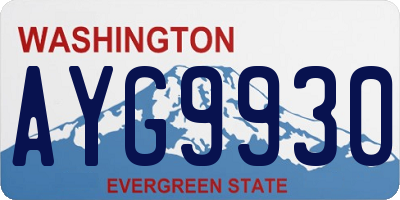 WA license plate AYG9930